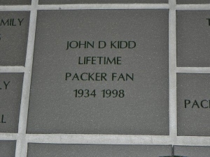 Tile at Lambeau for my Father.  Thanks to my sister.